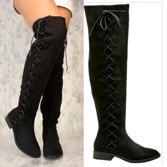 ‼️LAST SIZE 10‼️Black suede over the knee boots - Picture 2 of 5